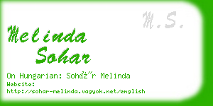 melinda sohar business card